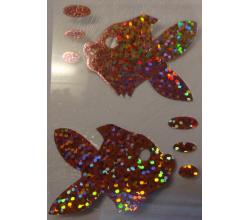 2 Buegelpailletten Fische hologramm rosa